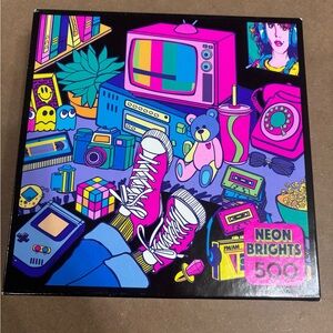 Neon Brights 500 Piece Puzzle — Retro Pop Art Design
